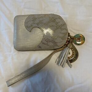 Debbie Brooks New York Wrist Wallet NWOT Charms Gold Tan